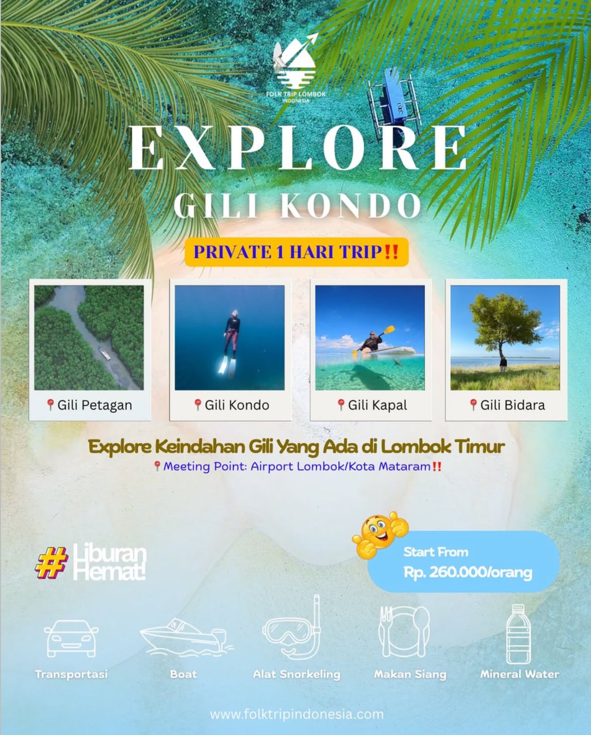 Private Trip Gili Kondo 1 hari
